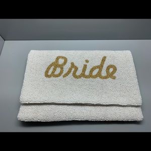 Beaded bride clutch